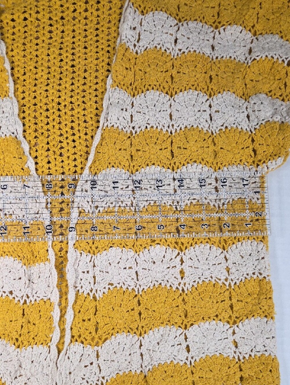Flying Tomato Yellow & Cream Crochet Open Cardigan - Picture 5 of 5